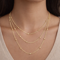 Ourums Gold Beaded Multi Layer Necklace