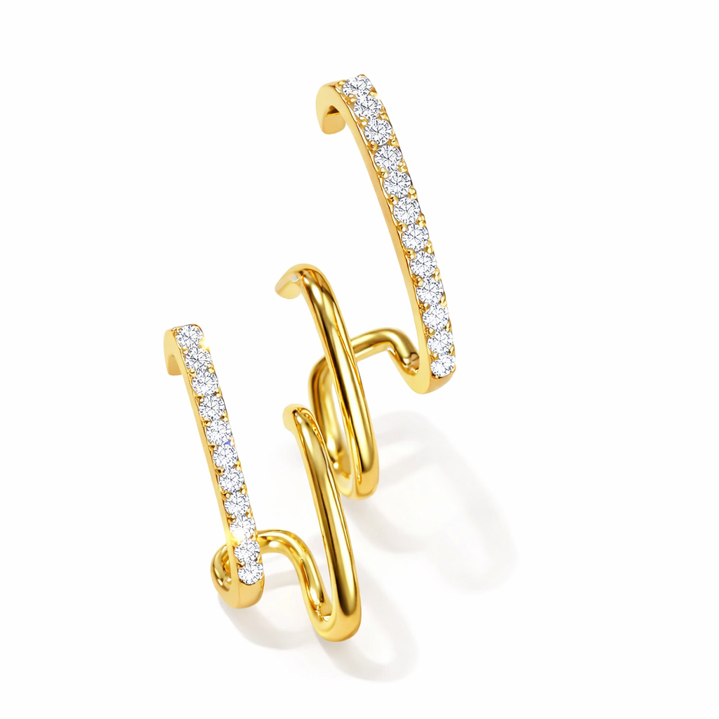Ourums Gold Crystal Hoop Earrings