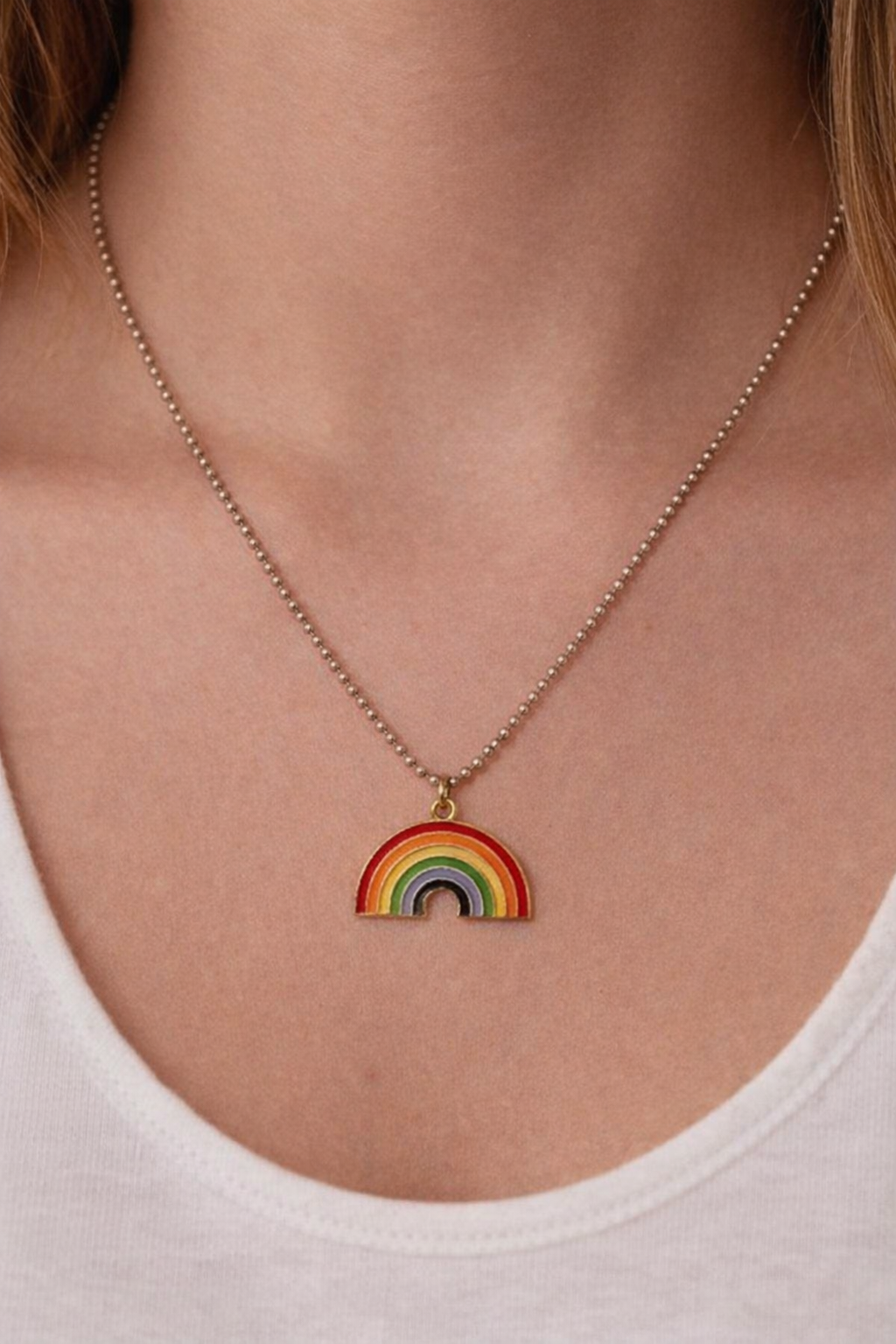 Ourums Rainbow Pendant Necklace