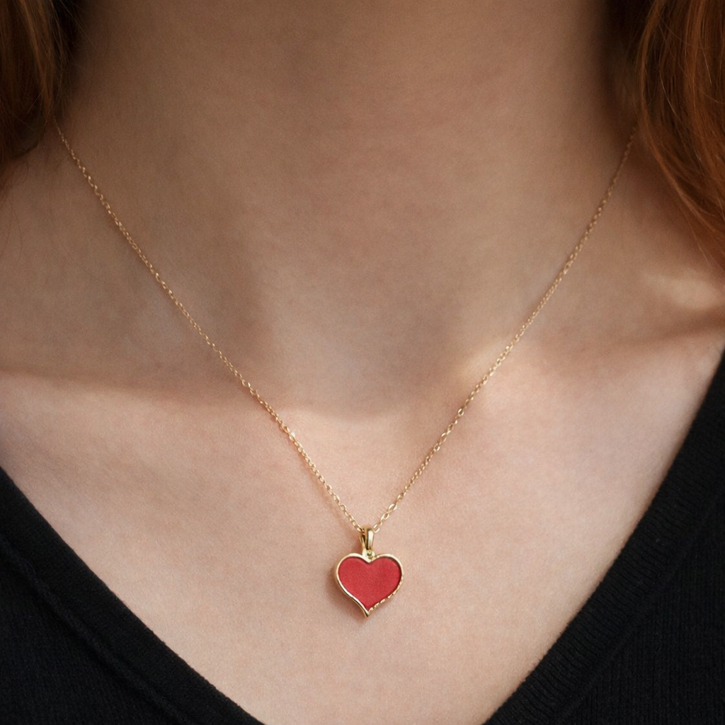 Ourums Red Heart Necklace