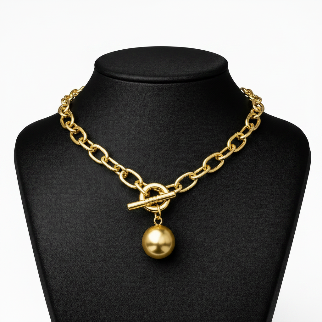 Ourums Gold Chain Toggle Necklace