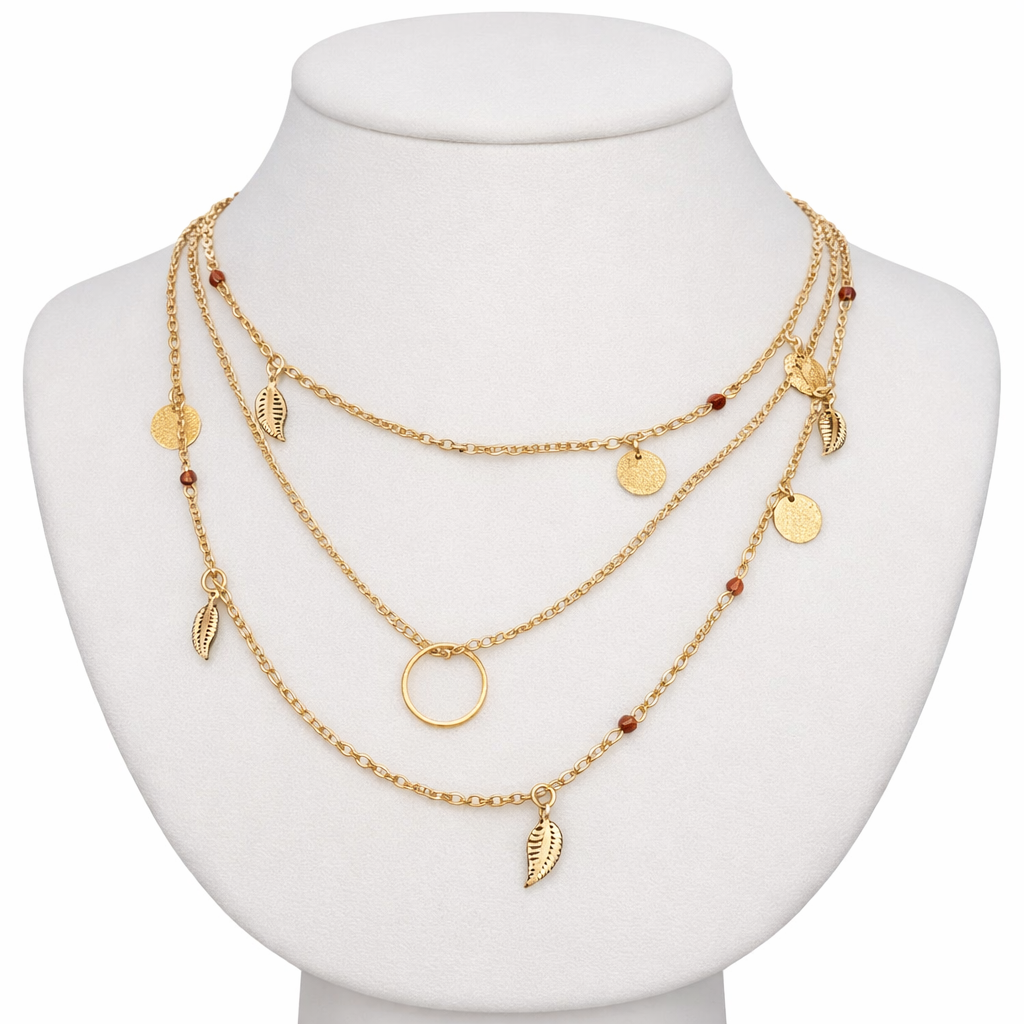 Ourums Multi Layer Charm Necklace