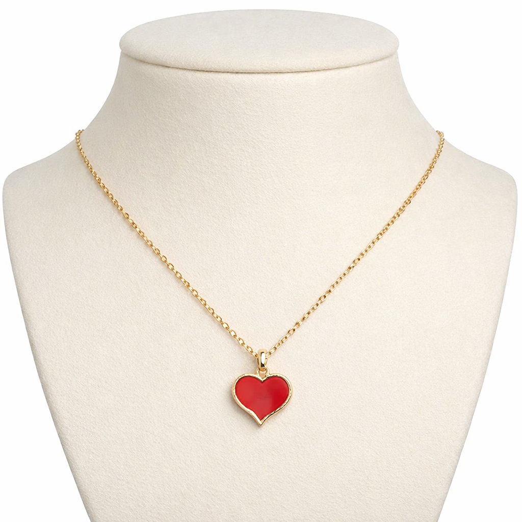 Ourums Red Heart Necklace