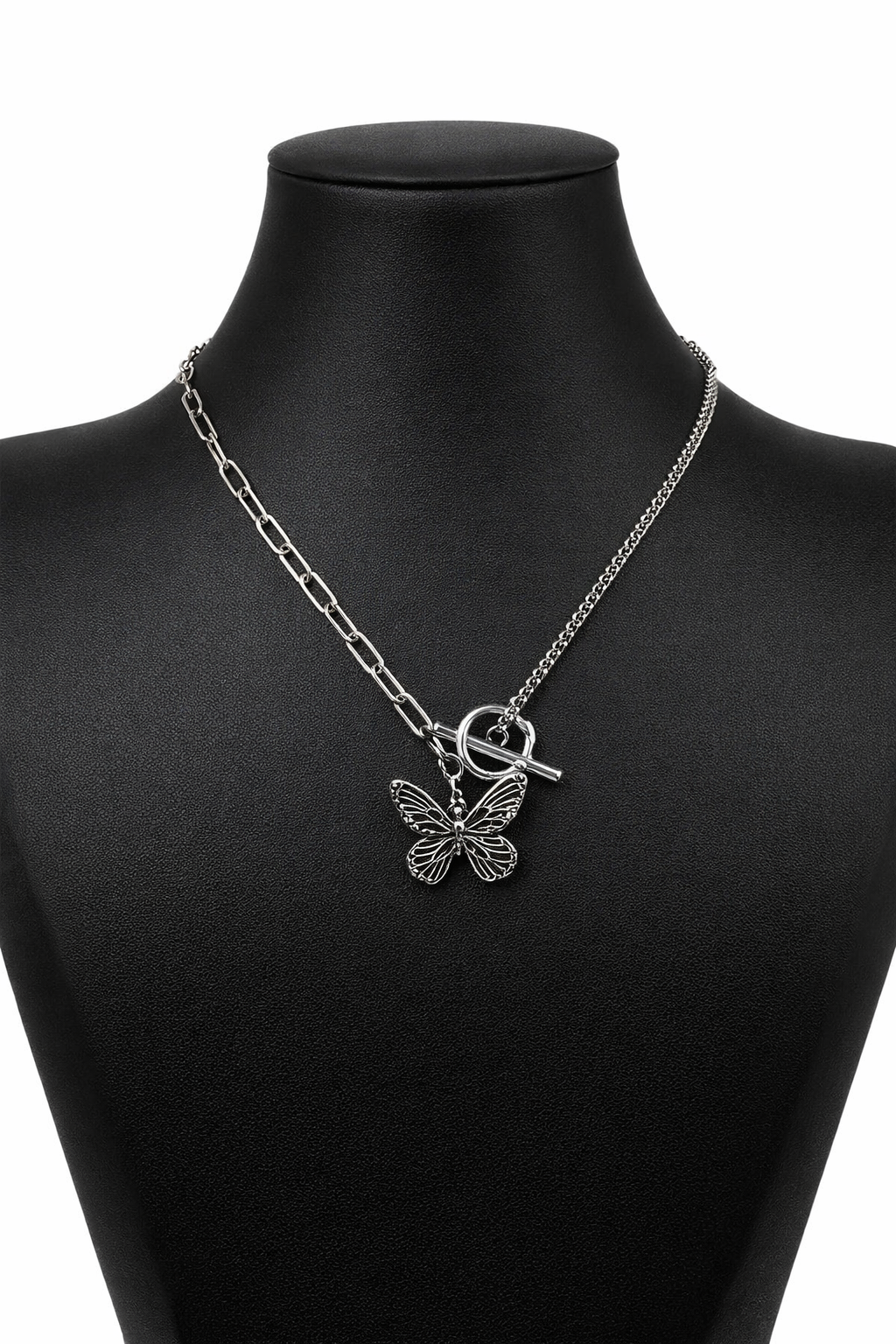 Ourums Silver Butterfly Necklace