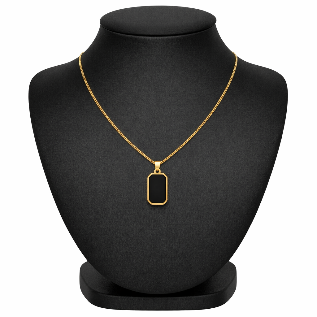 Ourums Black Enamel Necklace 