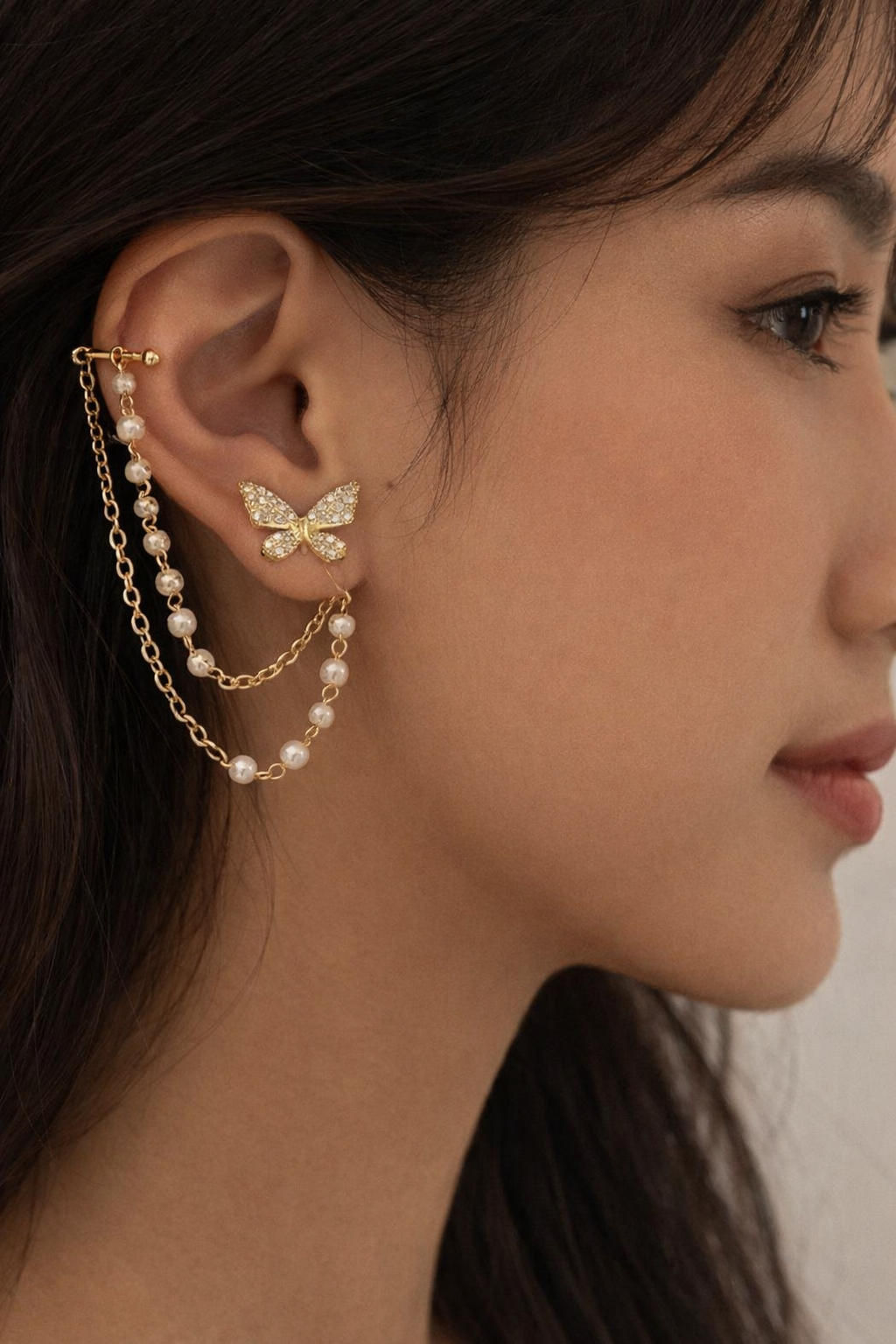 Ourums Gold Butterfly Ear Cuff 