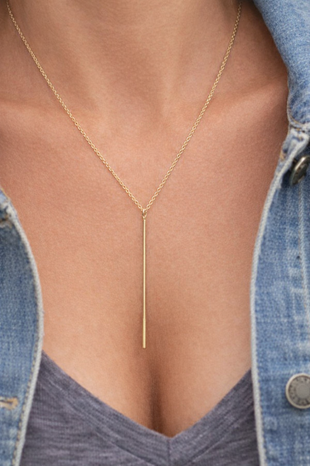 Ourums Long Pin drop Necklace