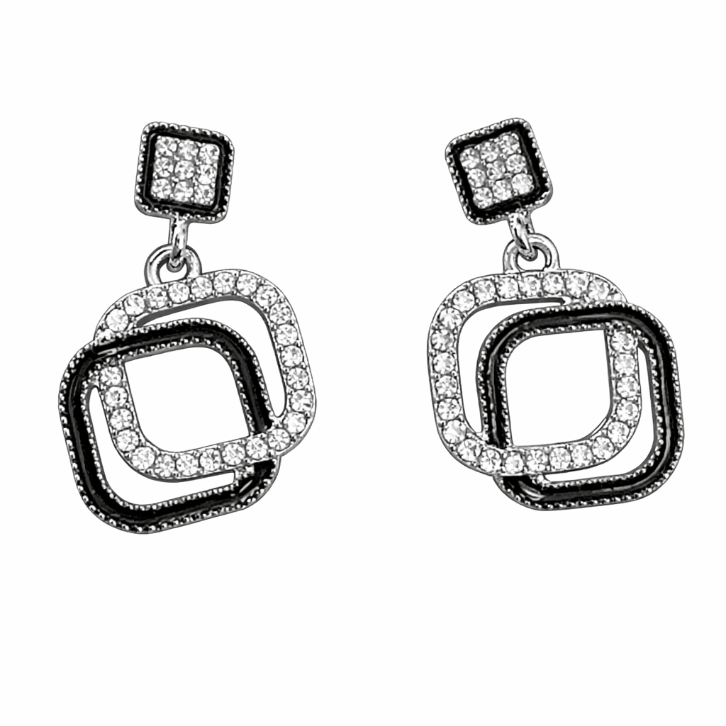 Ourums Crystal Square Drop Earrings
