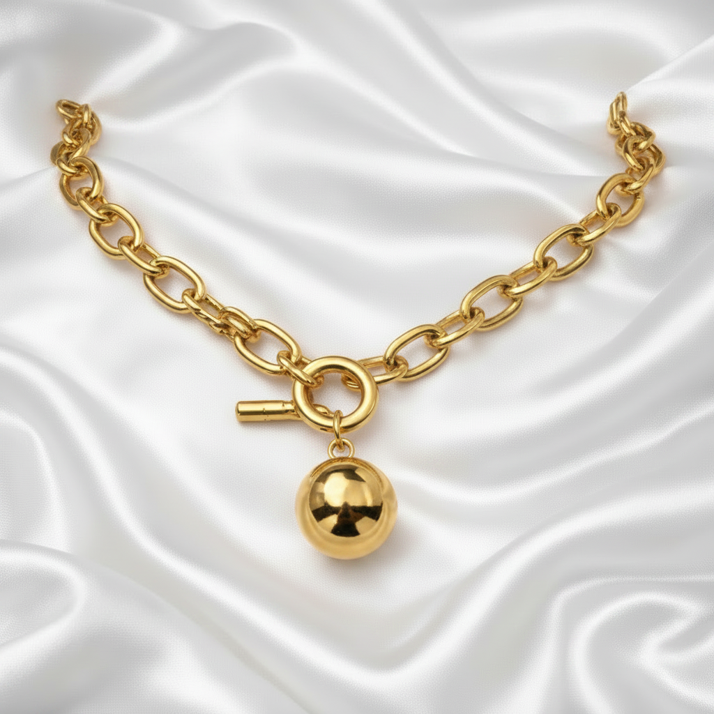 Ourums Gold Chain Toggle Necklace