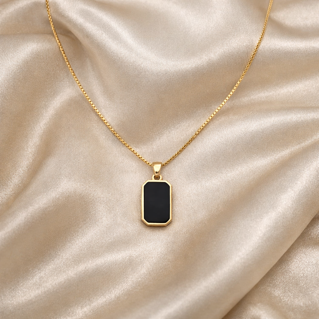 Ourums Black Enamel Necklace 