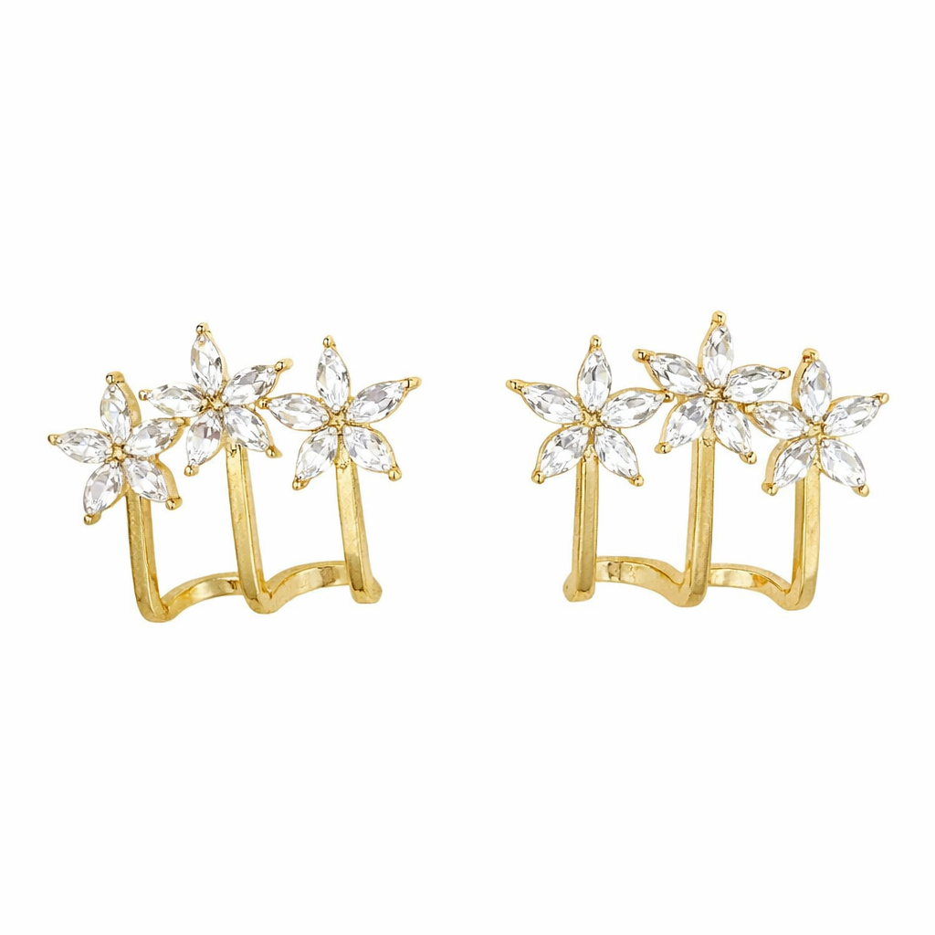 Ourums Gold Star Flower Earrings