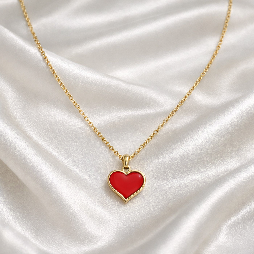 Ourums Red Heart Necklace