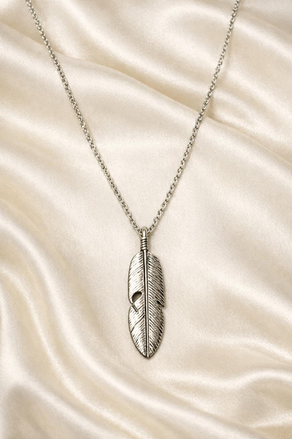 Ourums Men Feather Pendant Necklace