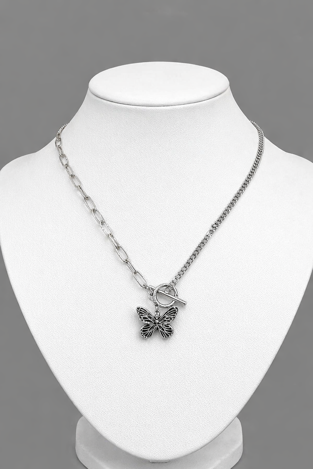 Ourums Silver Butterfly Necklace