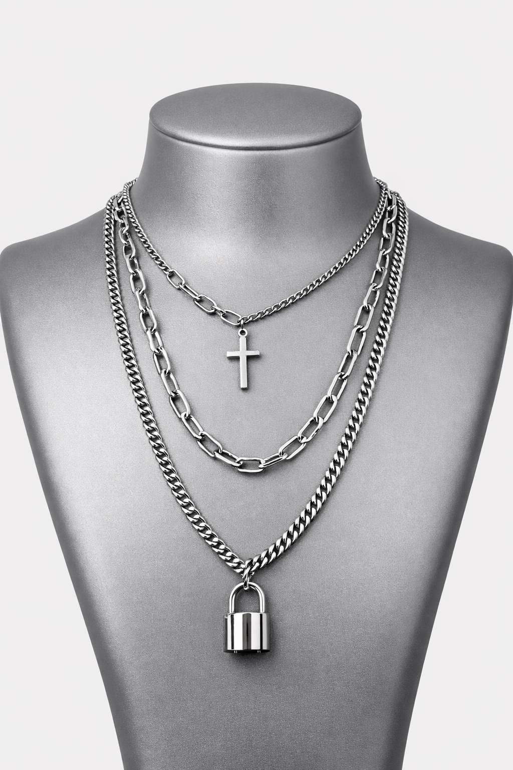 Ourums Silver Layered Necklace