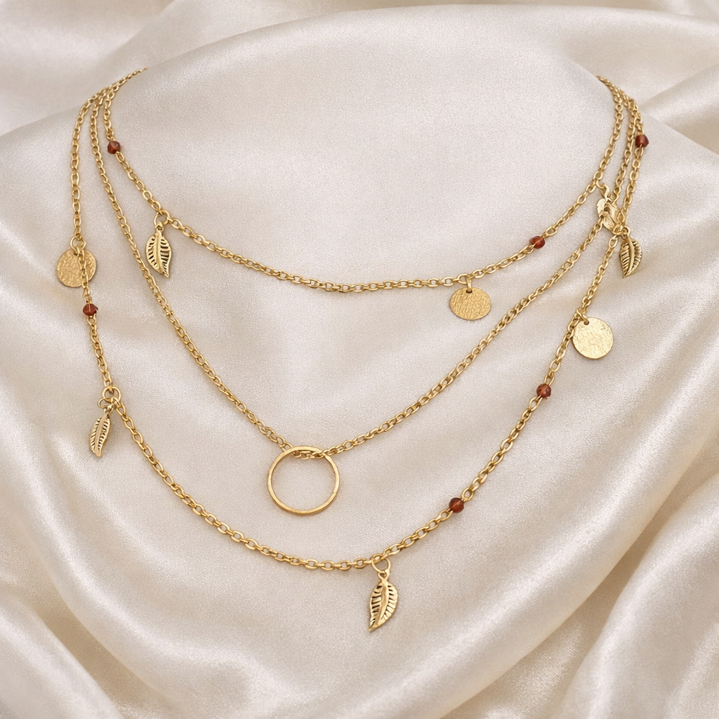 Ourums Multi Layer Charm Necklace