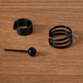 Ourums Minimalist Black Ear Cuff Set