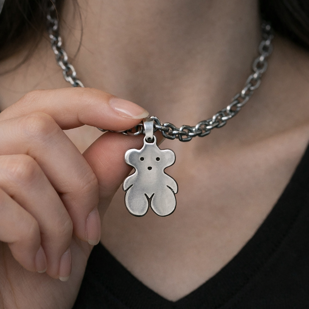 Ourums Silver Bear Necklace