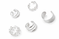 Ourums 5 Piece Silver Ear Cuff Set