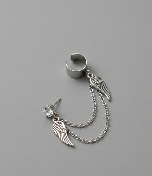 Ourums Angel Wing Chain Ear Cuff Earrings