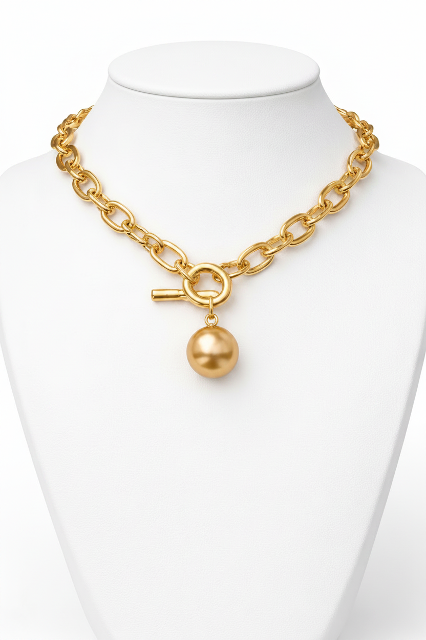 Ourums Gold Chain Toggle Necklace