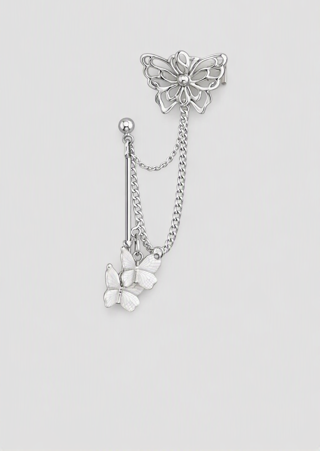 Ourums Silver Butterfly Ear Cuff