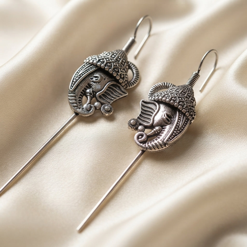 Ourums Oxidised Plated Lord Ganesha Earcuff