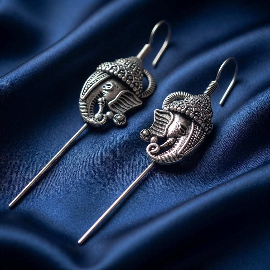 Ourums Oxidised Plated Lord Ganesha Earcuff