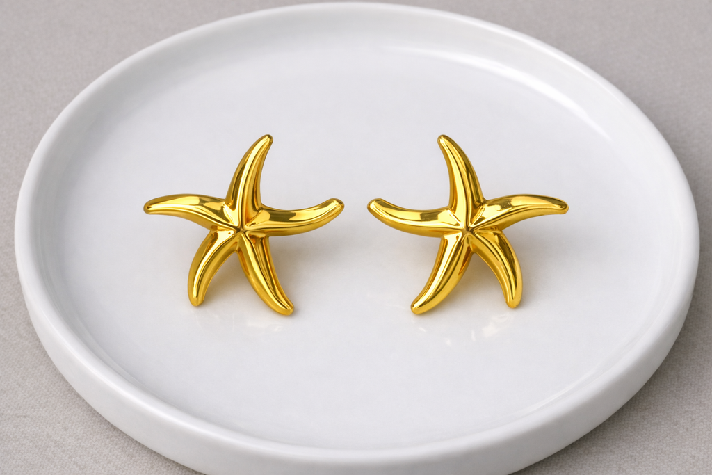 Ourums Starfish Gold Plated Earrings