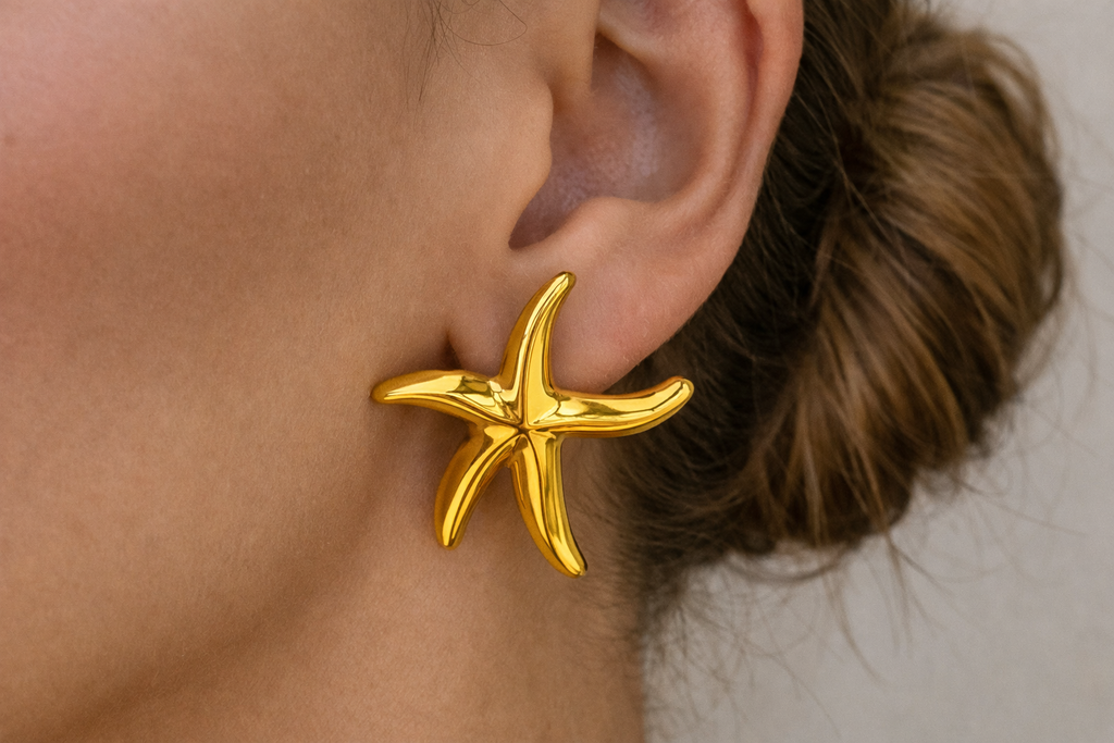 Ourums Starfish Gold Plated Earrings