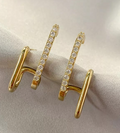 Ourums Gold Crystal Hoop Earrings