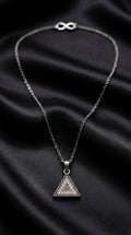 Ourums Silver Plated Triangle Chain Pendant 