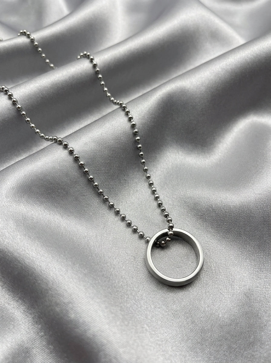 Ourums Stylish fusion Ring Silver Plated Mens Necklace