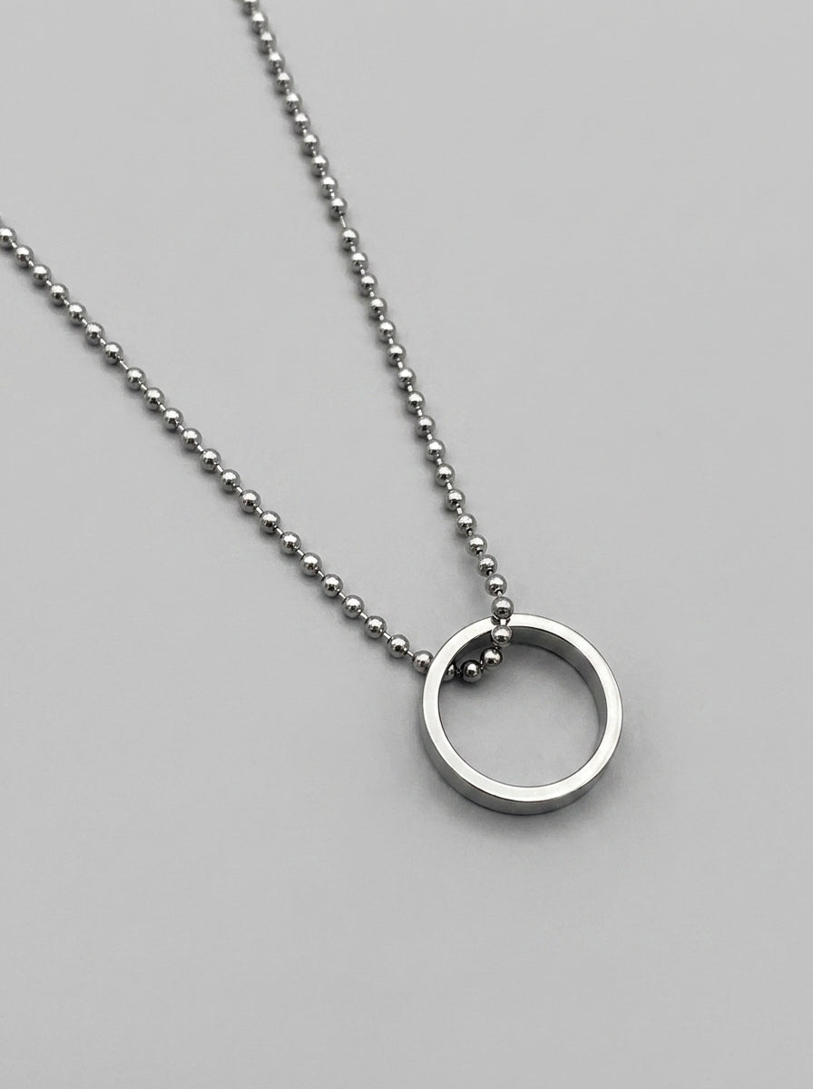 Ourums Stylish fusion Ring Silver Plated Mens Necklace