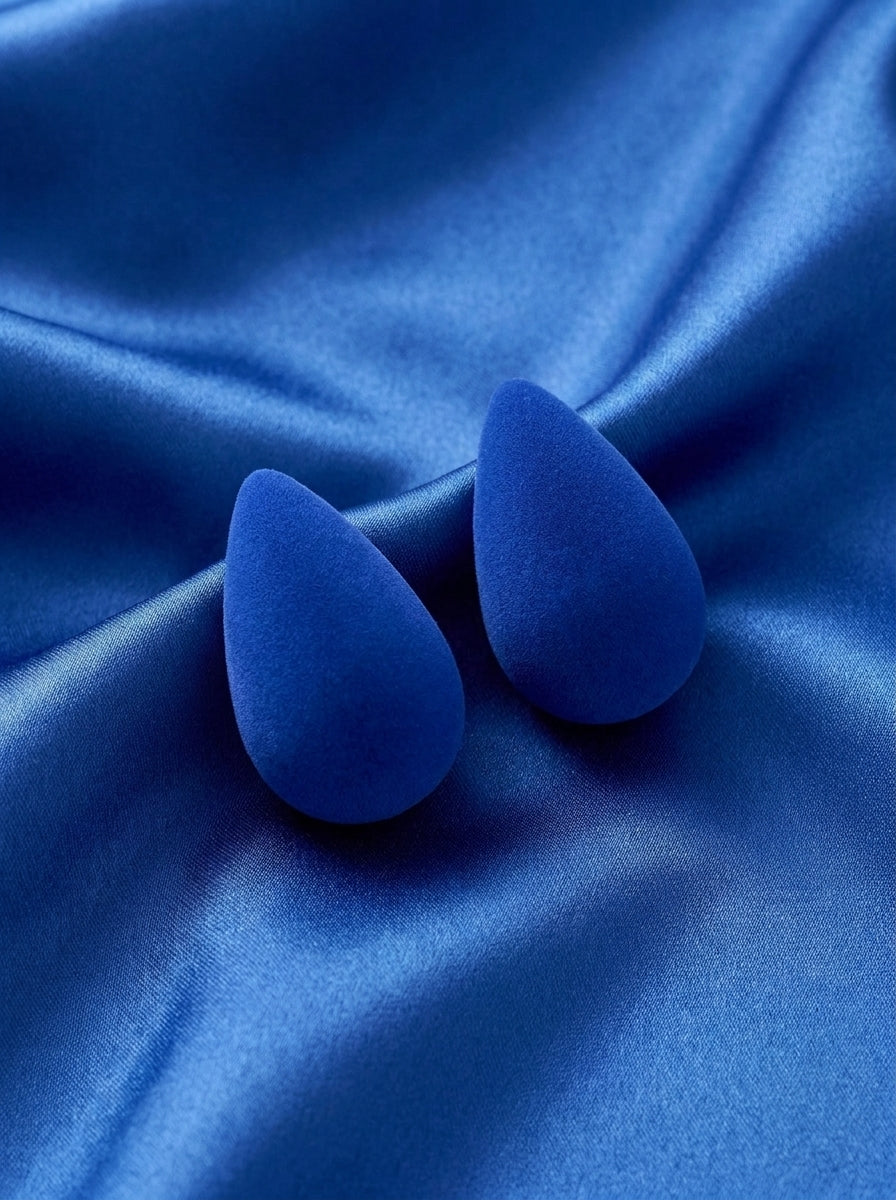 Ourums Teardrop Stud Blue Earrings